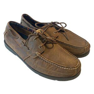 TIMBERLAND Brown Kiawah Bay Men's Earthkeepers Two-Eye Tie Boat Shoes Size 12W